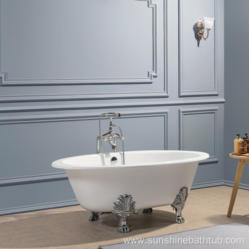 European Design Luxury Oval Cast Iron Bathtub Soaking